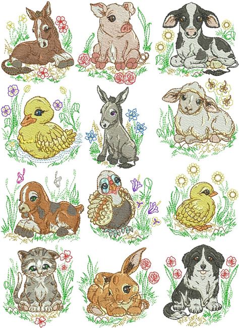 Mom and Baby Farm Animals | Machine Embroidery Designs By Sew Swell