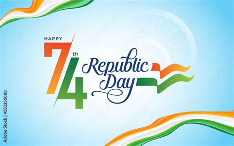 Happy Republic Day Celebration Greeting Background Template - 74th ...