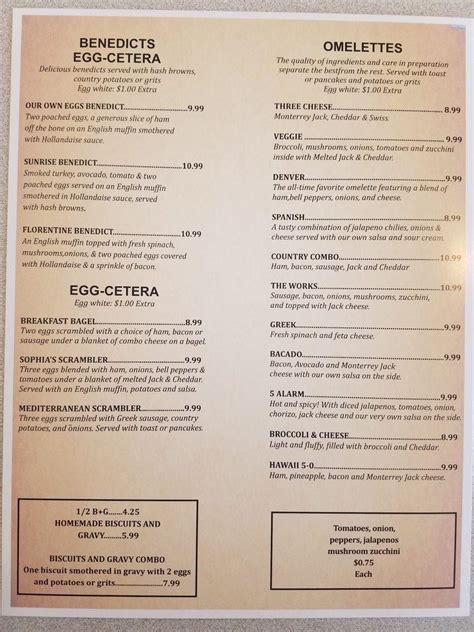 Menu at Peachtree Cafe, Matteson