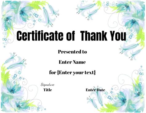 FREE Editable Certificate of Thank You | Edit Online then Print