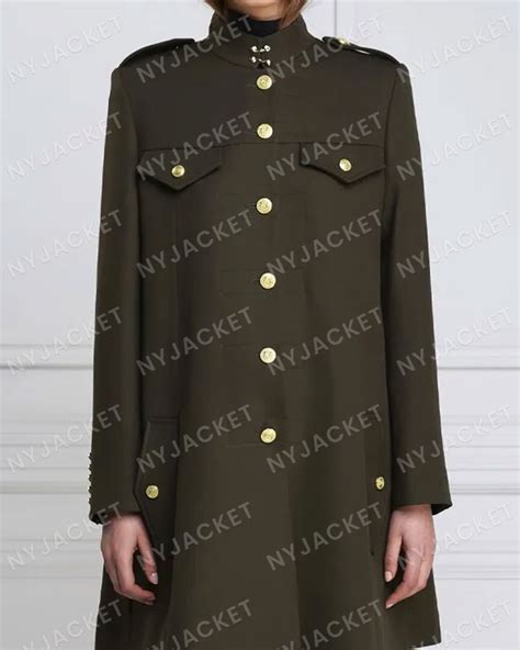 The Traitors Claudia Winkleman Green Wool Coat | NY Jacket