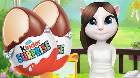 My Talking cat Angela Great Makeover + KINDER SUPRPISE eggs opening game... | Cartoon kids, Cat ...