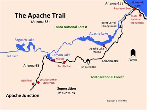 apache trail map - Truck Camper Adventure in 2022 | Scenic byway, Roosevelt dam, Road trip usa