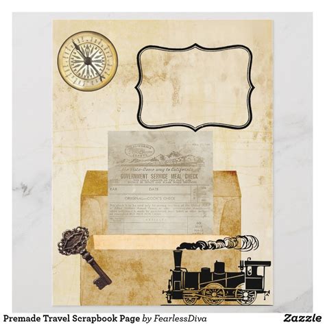 Premade Travel Scrapbook Page | Zazzle.com | Travel scrapbook pages, Travel scrapbook, Vintage ...