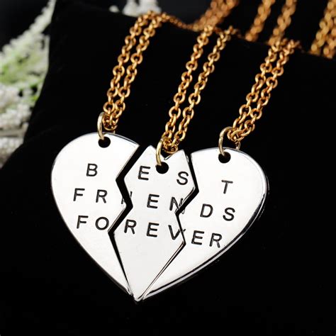 ISHOW 3 Parts Broken Heart Best Friends Forever BFF Gift Jewelry for ...