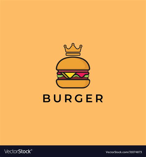 Burger logo design - restaurant logo template Vector Image