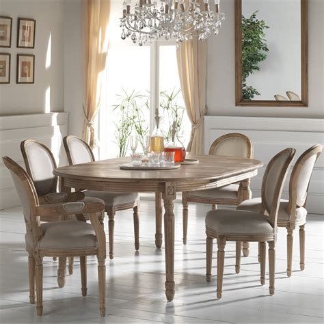 Table à manger extensible Classique chic Chêne massif 120/320cm MEDICIS ...