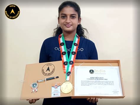 Fastest teen to recite 118 elements of the periodic table - India Book of Records