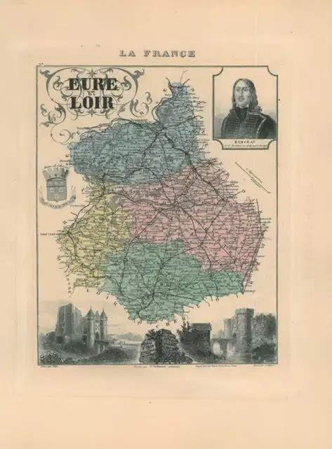 MAP OF CENTRE-VAL de Loire $68.75 - PicClick