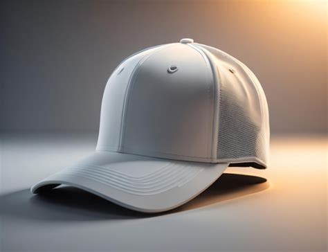 Premium AI Image | A white cap with a logo on it is on a gray background.