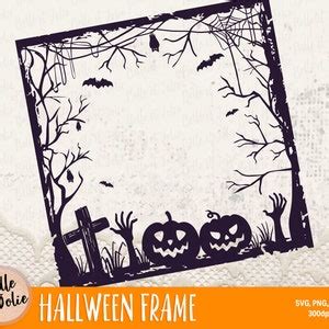 Halloween Frame SVG Halloween Clipart Vector Halloween Border PNG Halloween Printable Frame ...