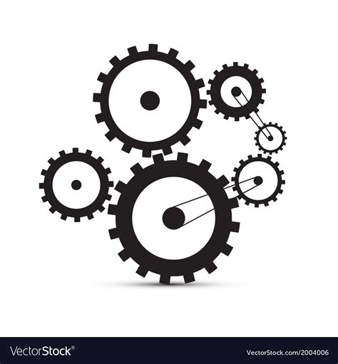 Cogs - gears black on white background Royalty Free Vector