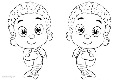 Bubble Guppies Coloring Pages Characters Goby - Free Printable Coloring Pages