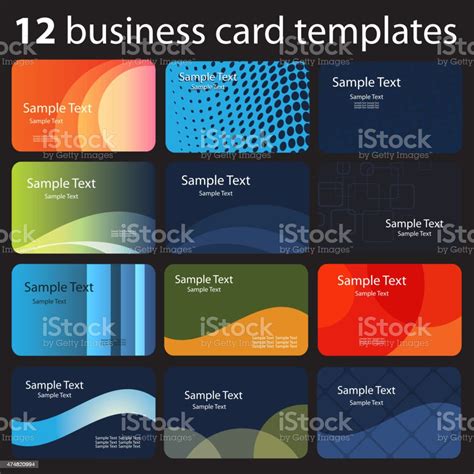 Set Of Colorful Business Card Backgrounds Stock Illustration - Download Image Now - Vector ...