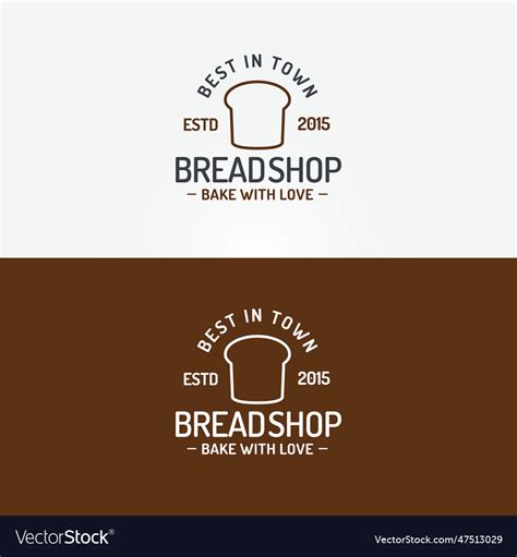 Bread shop logo set with line style Royalty Free Vector