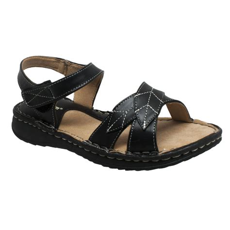 Shaboom - Women's Comfort Sandal with Ankle Strap Black - Walmart.com ...