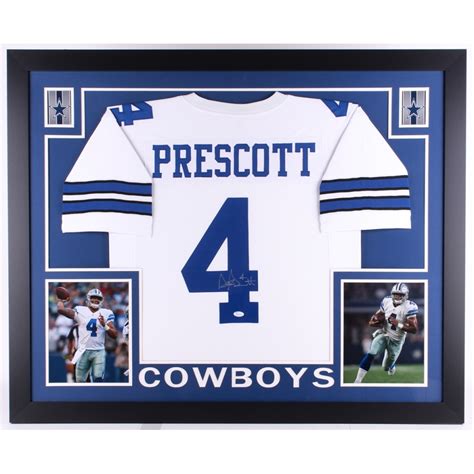 Dak Prescott Signed Cowboys 35x43 Custom Framed Jersey (JSA COA) | Pristine Auction