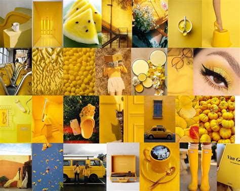 Wall Collage Kit Yellow Aesthetic /aesthetic Wall Collage / - Etsy