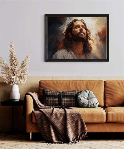 Jesus Looks to Heaven Jesus Painting the Living Christ Jesus Watercolor Picture of Jesus Jesus ...