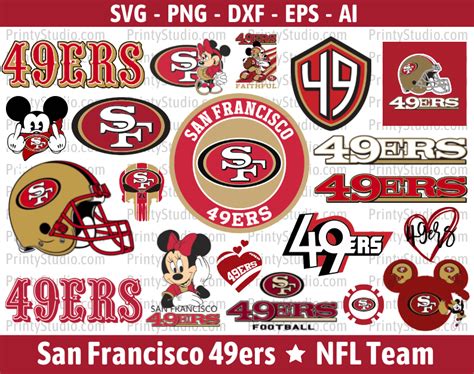 San Francisco 49ers SVG Cut Files - 49ers Clipart Bundle - Inspire Uplift