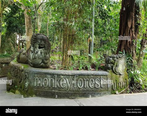 Entrance to the Sacred Monkey Forest Sanctuary, Ubud, Bali, Indonesia ...