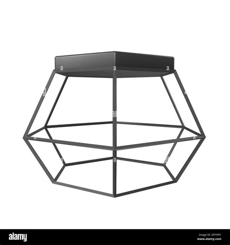 A contemporary hexagonal black coffee table, featuring a modern design that is sure to add ...