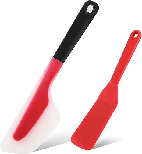 Amazon.com: Webake Omelette Spatula Silicone Egg Spatula Turner Set of 2, Long Crepe Spatula ...