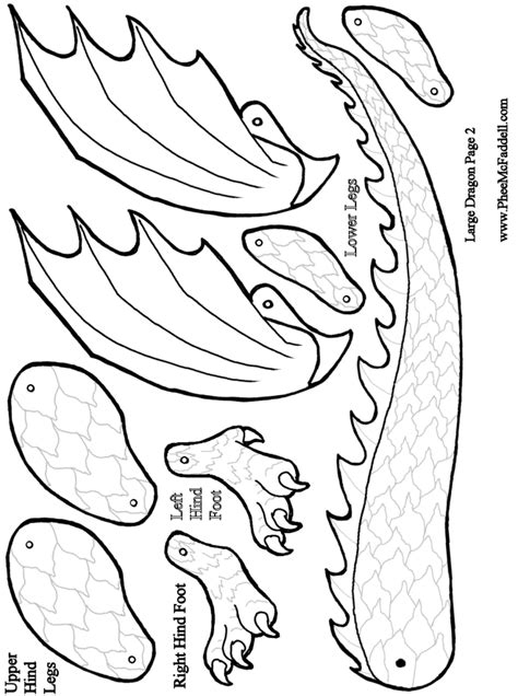 Large Dragon Puppet Page Two Coloring and Craft Page | Dragon puppet, Paper puppets, Dragon crafts