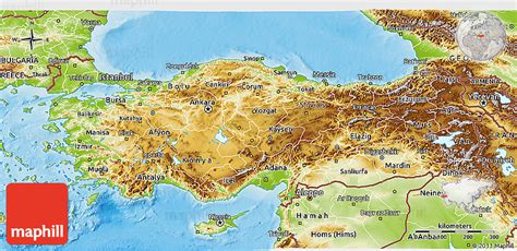 Physical 3D Map of Turkey