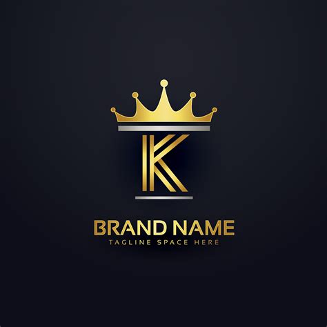 letter K premium logo with golden crown - Download Free Vector Art, Stock Graphics & Images