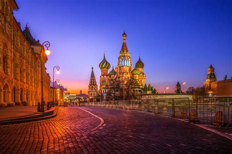 St. Basil`s Cathedral in Moscow at night