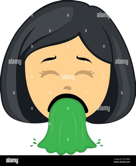 Vector emoji illustration of a cartoon yellow woman vomiting Stock Vector Image & Art - Alamy