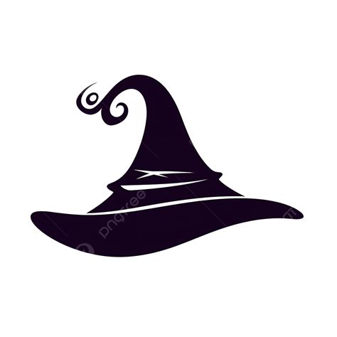 Witch Magic Hat Vector, Witch Hat Element Silhouette Halloween Party ...