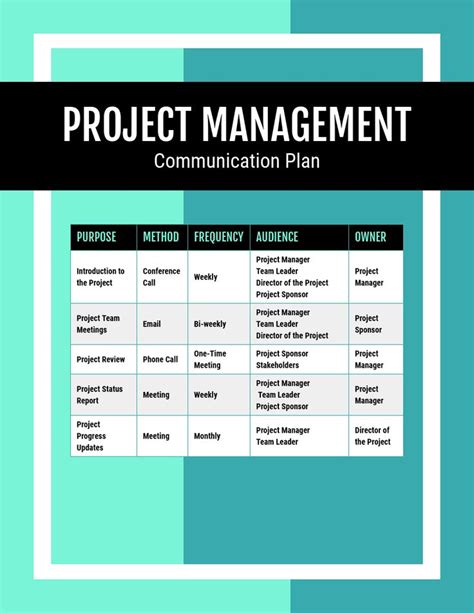 Project Management Communication Plan Template : Design a bold project communication pla ...