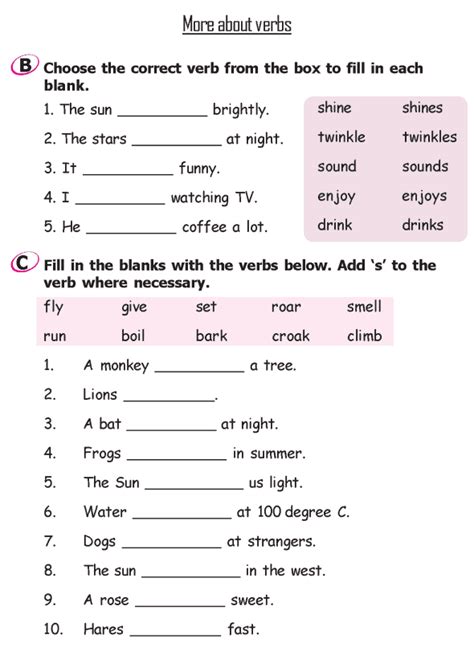 English Grammar Worksheet For Class 3 : Tenses Worksheet for Grade 3 ...