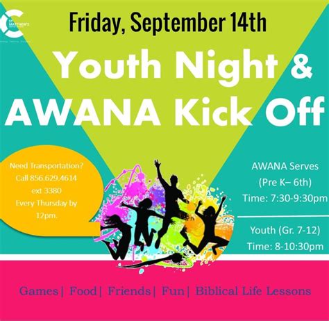 Youth Night & Awana Kick Off – St Matthews Baptist Church in Williamstown New Jersey