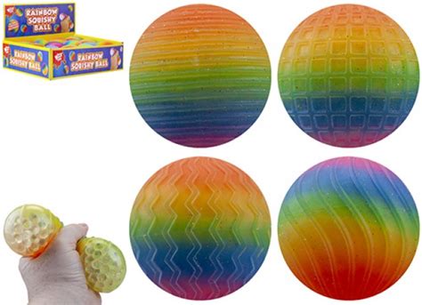 Pattern Rainbow Squishy Ball 4 Assorted – Wholesale Uk