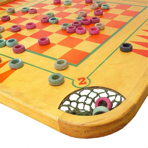 Mid Century Carrom Board with Game Pieces by leapinglemming on Etsy | Game pieces, Carrom board ...