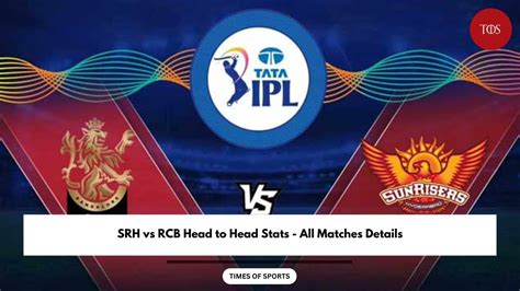 SRH vs RCB Head to Head Stats - All Matches Details