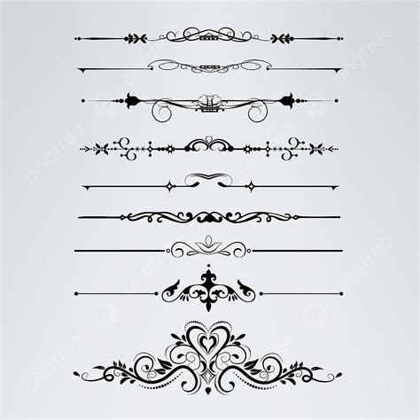 Decoration Lines Clipart Hd PNG, Decorative Lines Design Clipart Black Psd, Free, Decorative ...
