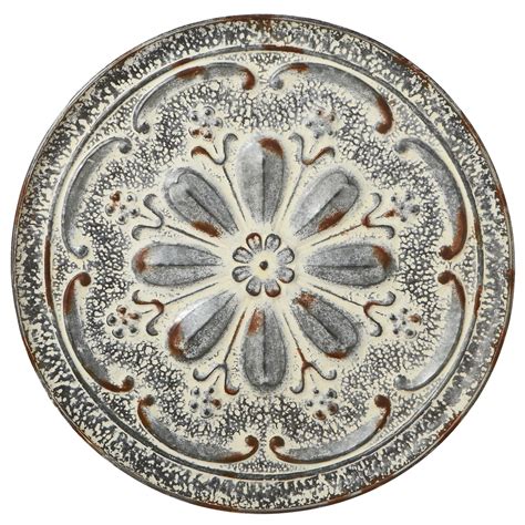 CBK Metal Distressed Round Flower Medallion Wall Decor 157935 - Walmart.com