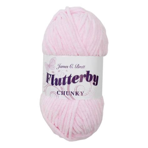 James C Brett Baby Pink Flutterby Chunky Yarn 100 g | Hobbycraft