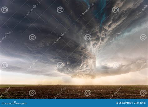 Dramatic Sky with Supercell Storm Clouds Stock Image - Image of risk ...