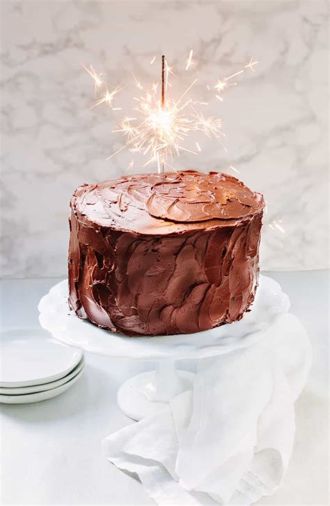 Chocolate Birthday Cake with Chocolate Ganache - Familystyle Food