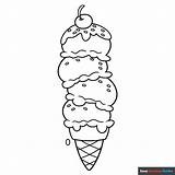 Ice Cream Coloring Page sketch template