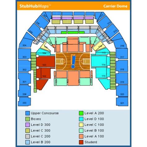 Carrier Dome Seating Chart with Seat Numbers Carrier Dome events and Concerts In Syracuse Car ...