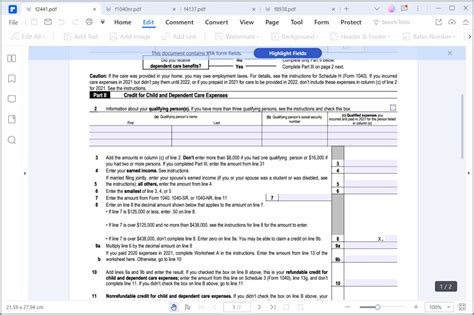 Instructions for How to Fill in IRS Form 2441