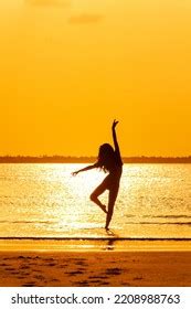 Tropical Ocean Sunset Silhouette Young Asian Stock Photo 2208988763 | Shutterstock