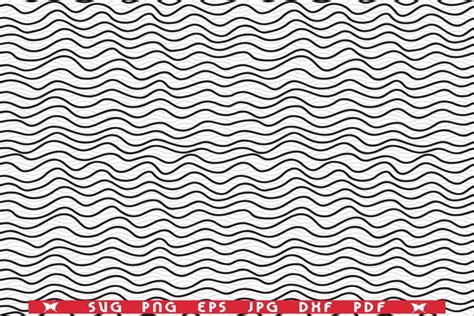 SVG Wave Lines, Hand Drawn, Seamless Pattern