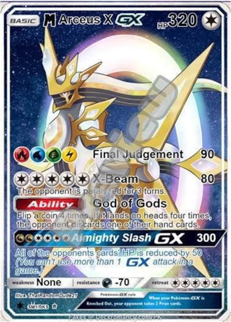 M Arceus X GX Pokemon Card - Etsy